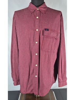 Vintage Tommy Jeans Red Plaid Cotton Button Down Shirt Men’s Large